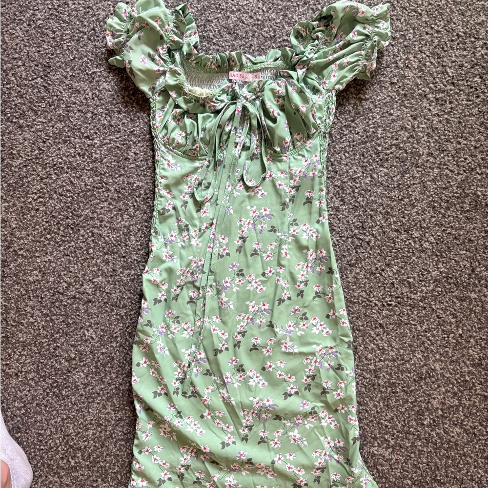 Floral Green Dress